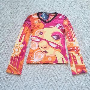 Y2K Deadstock Hayes Euro Sassy Lady Graphic Top